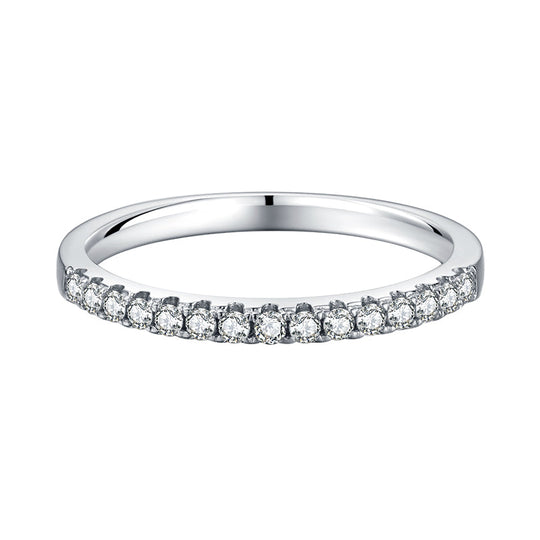 Wedding Band Moissanite Half Eternity Ring