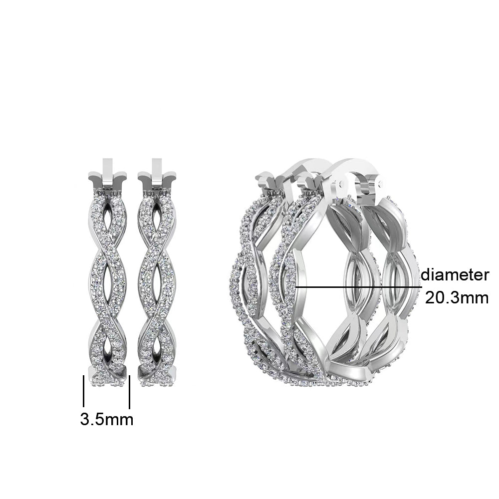 Trendy 925 Silver Moissanite Hoop Earrings