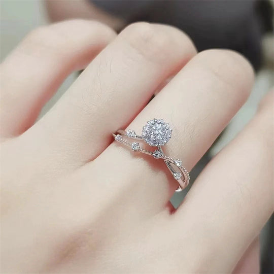 Flower and Vine Moissanite Engagement Ring