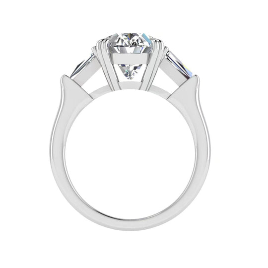 4CT Oval Cut  Moissanite Engagement Ring