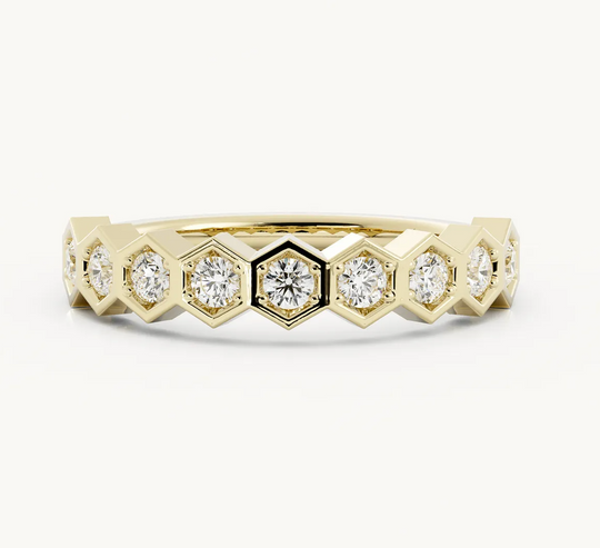 Moissanite Wedding Ring Matching Band 9