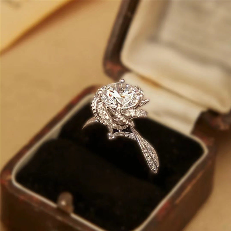 Rose Fountain Moissanite Engagement Ring