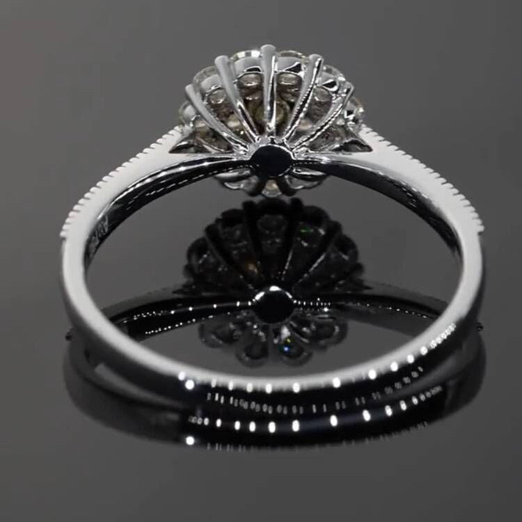 Dew Edge Design Moissanite Engagement Ring