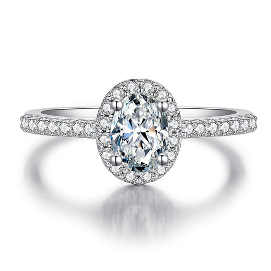 Halo Oval Cut  Moissantie Engagement Ring