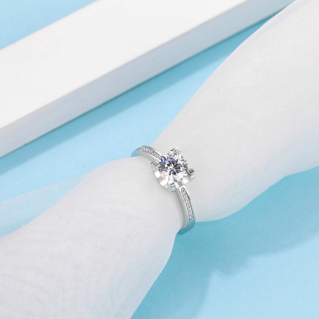 Classic Design 2 Moissanite Engagement Ring