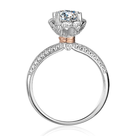 Proposal Flower  Design  Moissanite Engagement Ring