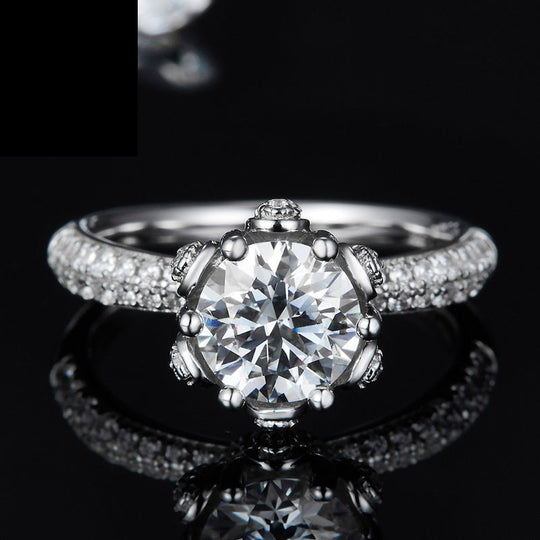 Flower Moissanite Engagement Ring