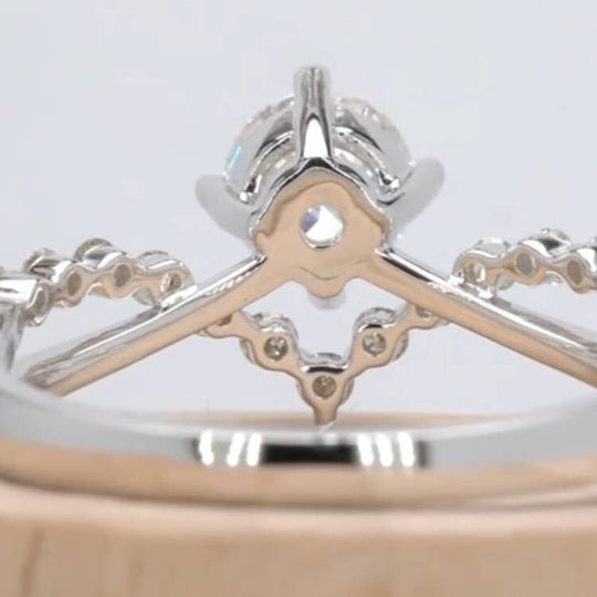 Cross Ring Band Design Moissanite Engagement Ring