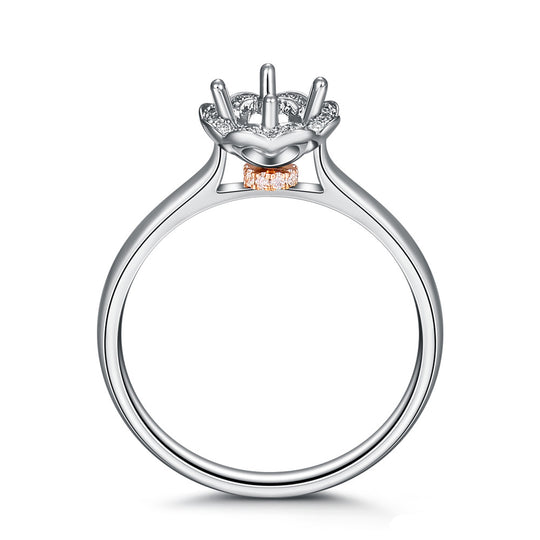 Lucky Flower 2 Tones  Moissanite Engagement Ring