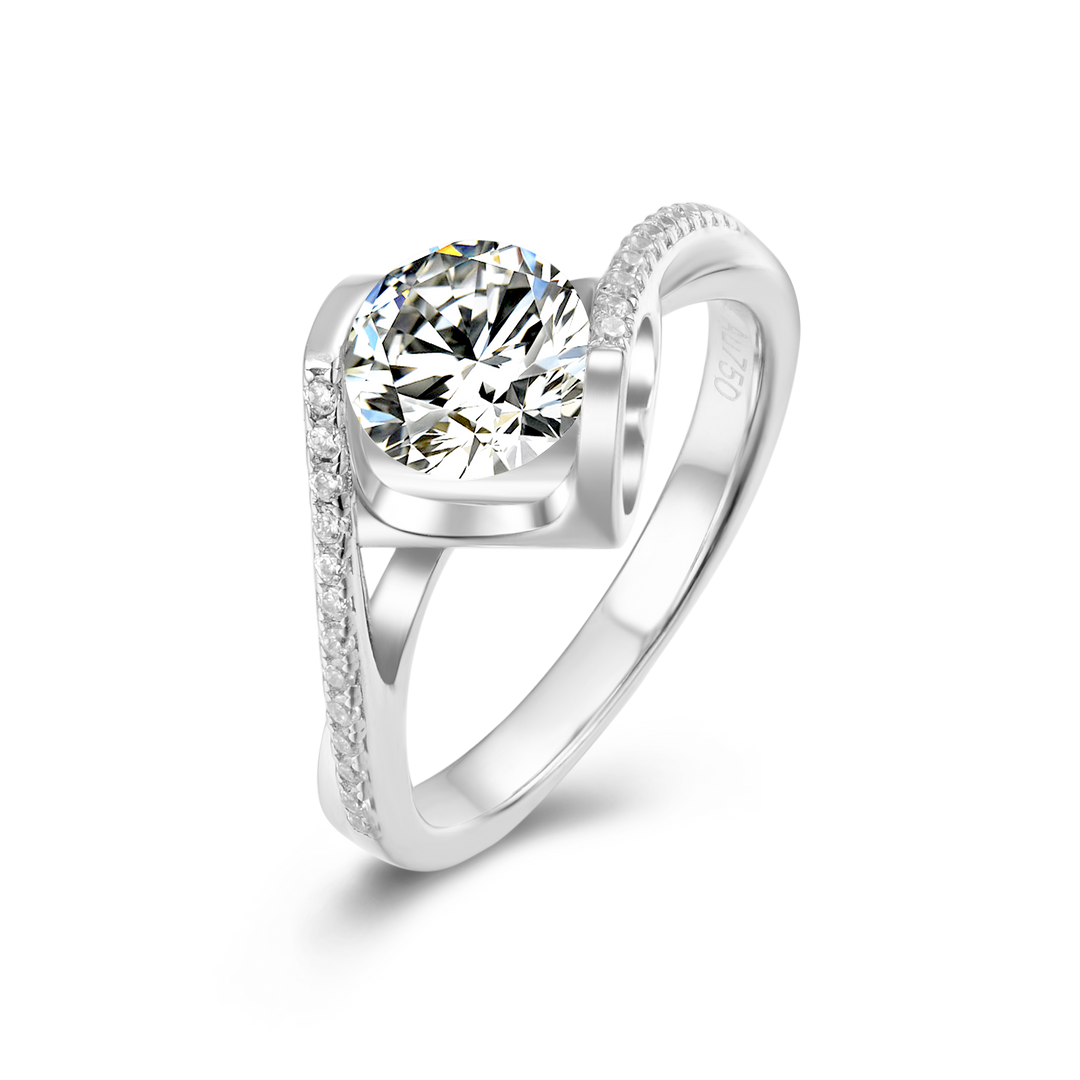 Kiss of Angel 2 Moissanite Engagement Ring