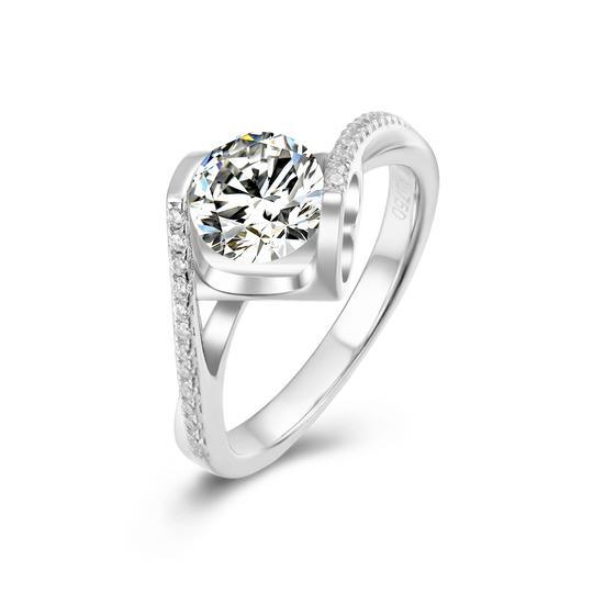 Kiss of Angel 2 Moissanite Engagement Ring