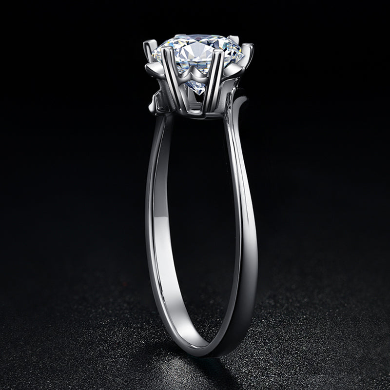 Snowflake Twisted Ring Band Design Moissanite Engagement Ring