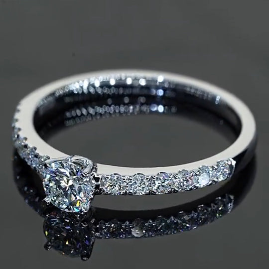 4-Claw Solitaire Moissanite Engagement Ring