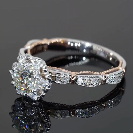 New Arrived Flower Design Moissanite Engagement Ring