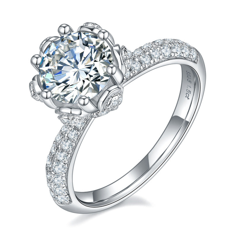 Flower Moissanite Engagement Ring