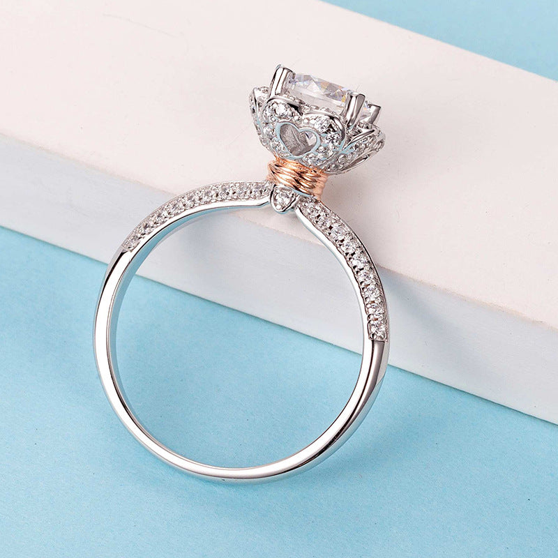 Proposal Flower  Design  Moissanite Engagement Ring