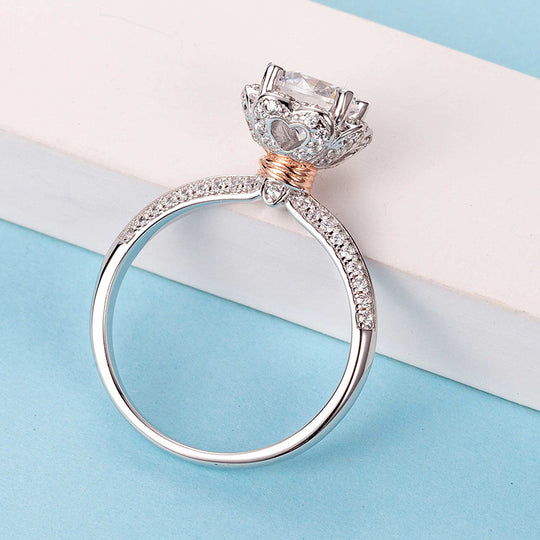 Proposal Flower  Design  Moissanite Engagement Ring