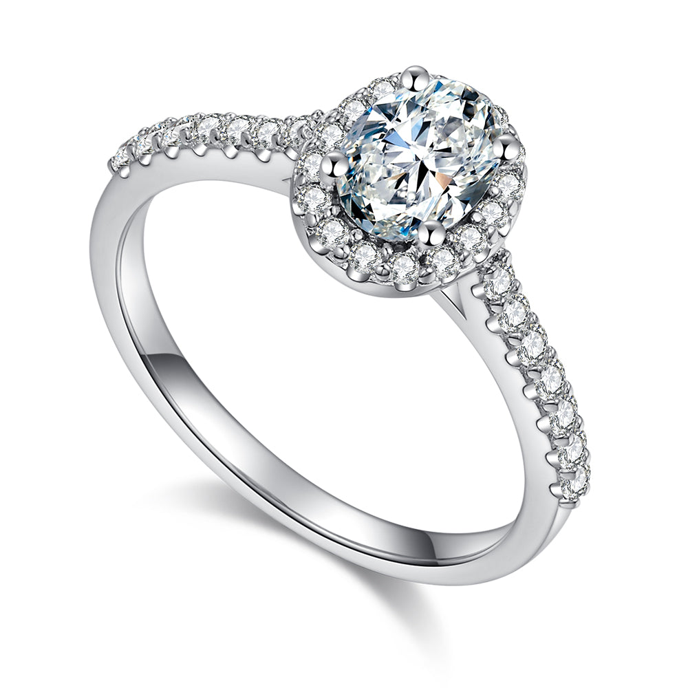 Halo Oval Cut  Moissantie Engagement Ring