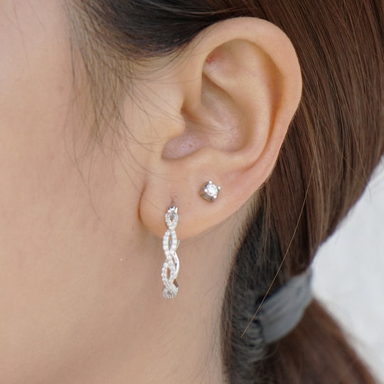 Trendy 925 Silver Moissanite Hoop Earrings