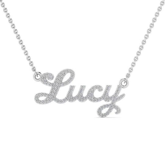 18K Solid Gold Custom Moissanite Name Necklace For Women