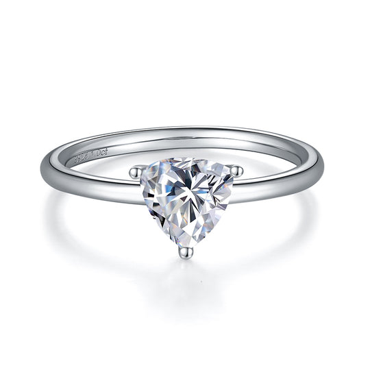 Trillion Cut Solitary Moissanite Engagement Ring