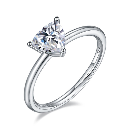 Trillion Cut Solitary Moissanite Engagement Ring