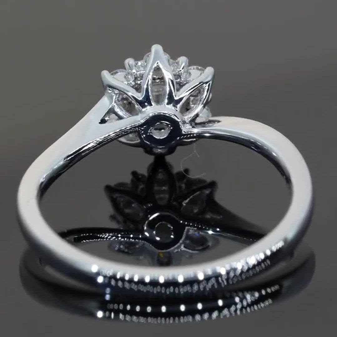 Star Flower Moissanite Engagement Ring