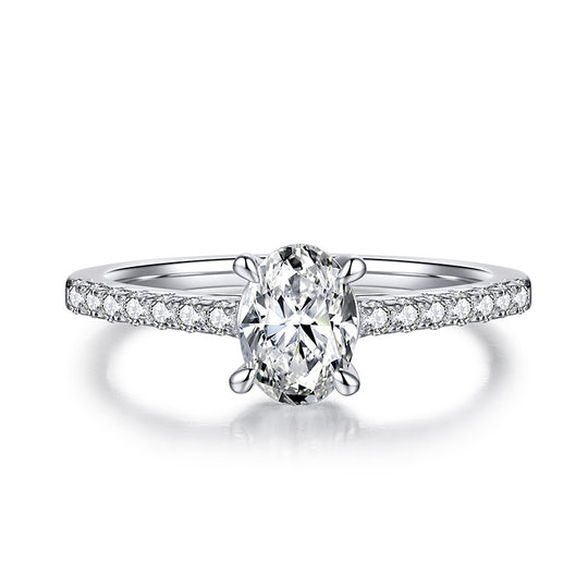 Simple Design Oval Cut Moissanite Ring