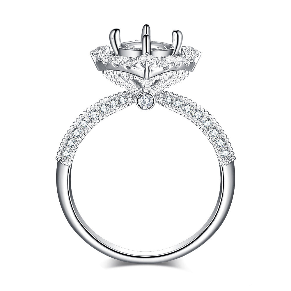 Rhombus Design Moissanite Engagement Ring