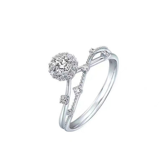 Flower and Vine Moissanite Engagement Ring