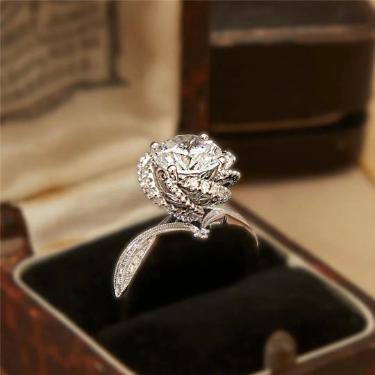 Rose Fountain Moissanite Engagement Ring