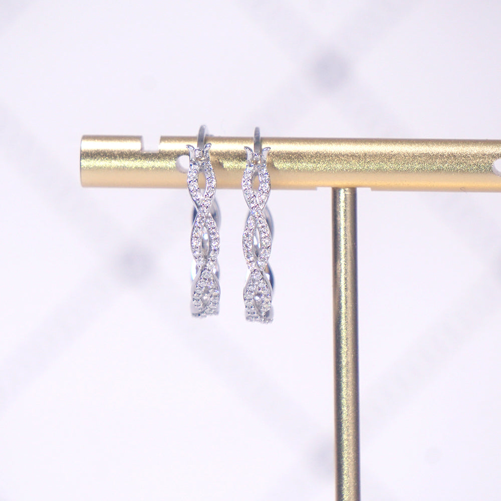 Trendy 925 Silver Moissanite Hoop Earrings