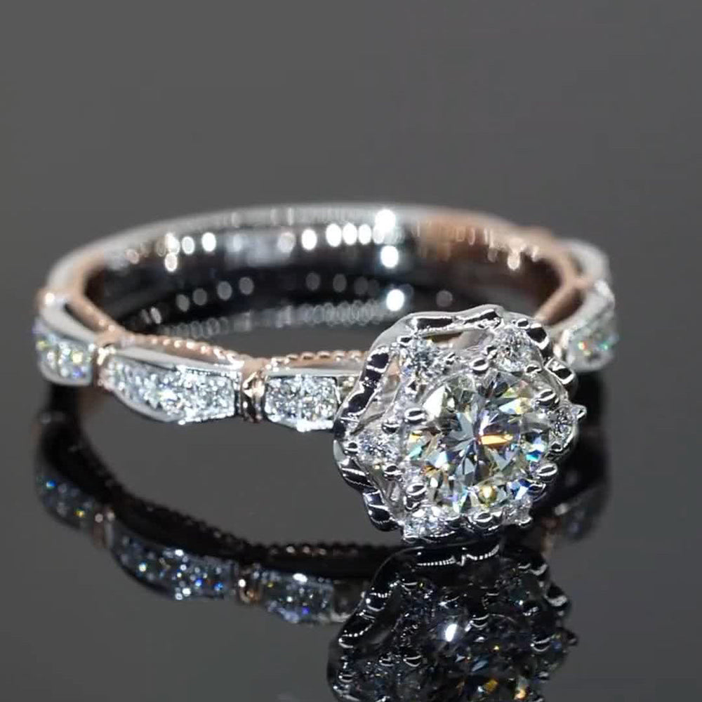 New Arrived Flower Design Moissanite Engagement Ring