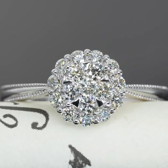 Dew Edge Design Moissanite Engagement Ring