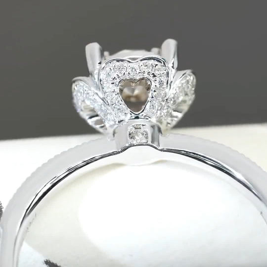 Special Flower Design Moissanite Engagement Ring