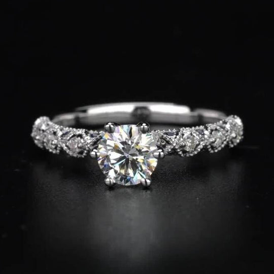 Vintage Design Moissanite Engagement Ring