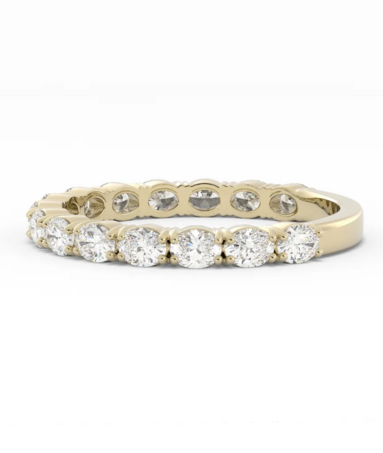 Oval Cut Moissanite Wedding Ring Matching Band