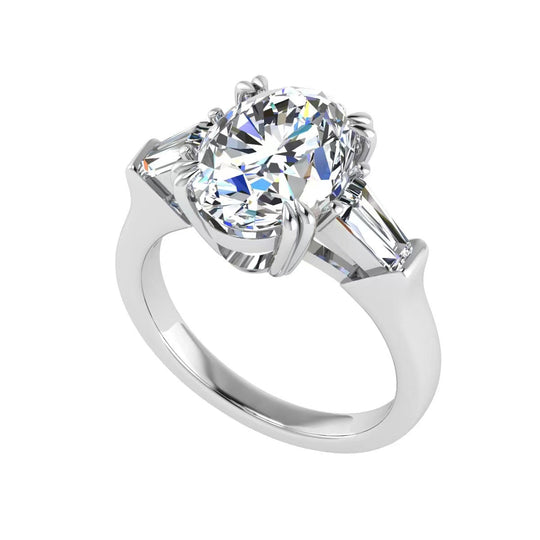 4CT Oval Cut  Moissanite Engagement Ring