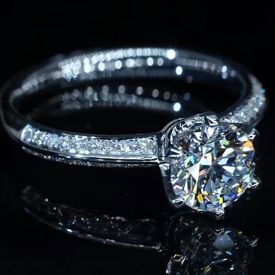 Classic 6 Prongs Iced Out Engagement Ring