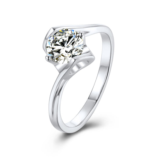 Kiss of Angel Moissanite Engagement Ring