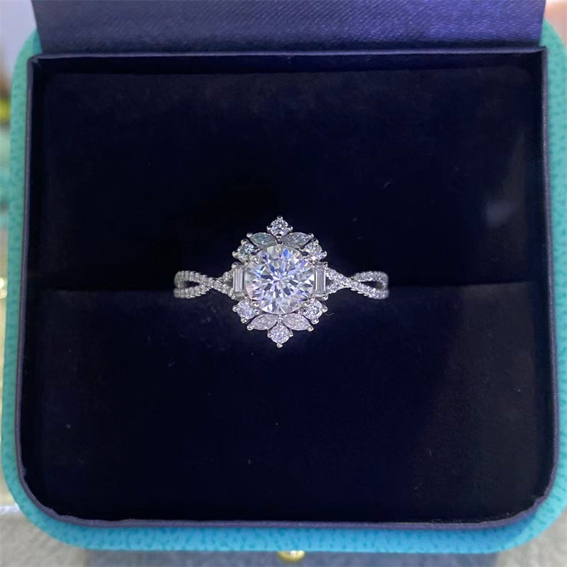 2CT Queen Moissanite Engagement Ring