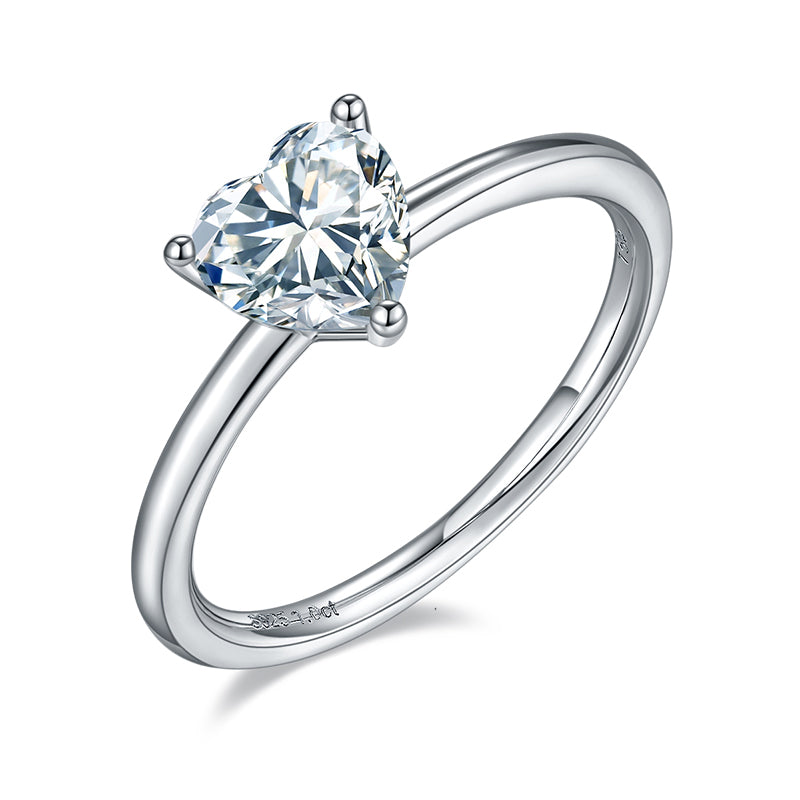 Heart Cut Solitary Moissanite Engagement Ring