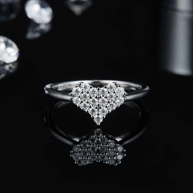 Heart Design Moissanite Ring