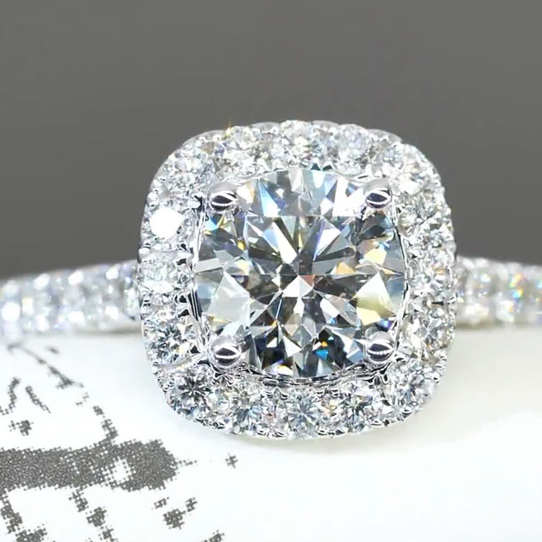 Classic Halo Design Moissanite Engagement Ring