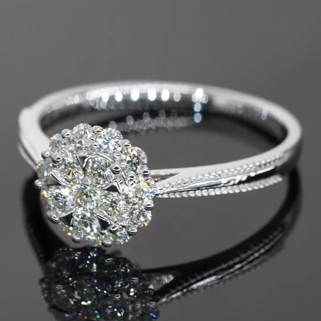 Dew Edge Design Moissanite Engagement Ring