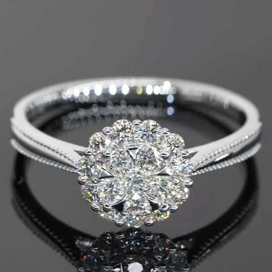 Dew Edge Design Moissanite Engagement Ring