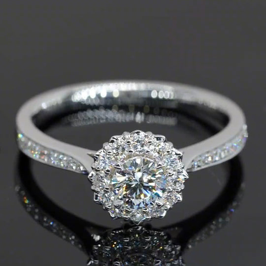 Flower Design Moissanite Engagement Ring