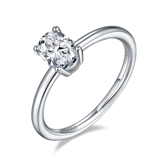 Oval Cut Solitary Moissanite Engagement Ring