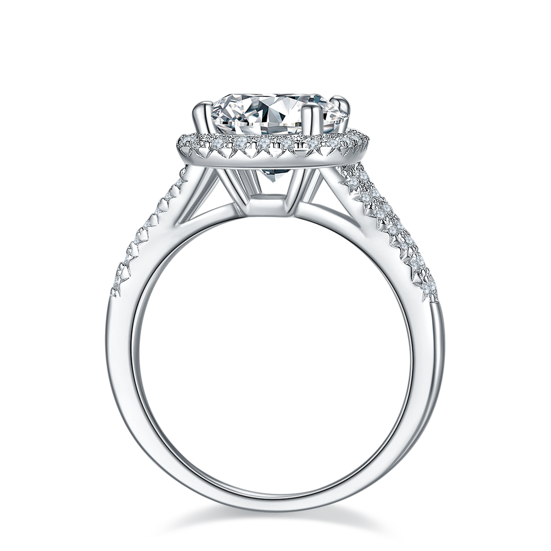 Square Halo Moissanite Ring