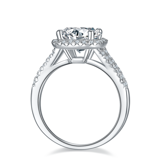 Square Halo Moissanite Ring